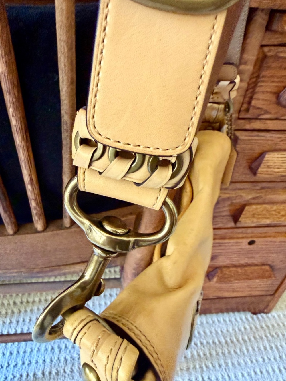 Coach Bleecker Tattersall Flap Shoulder Bag in Natural -EUC - Picture 6 of 14